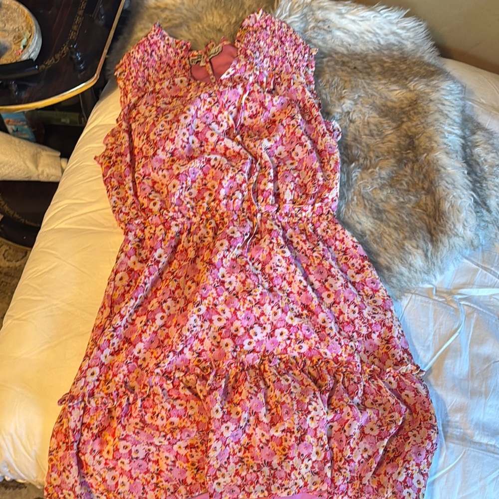 Gypsies & Moondust Pink Floral Mini Dress